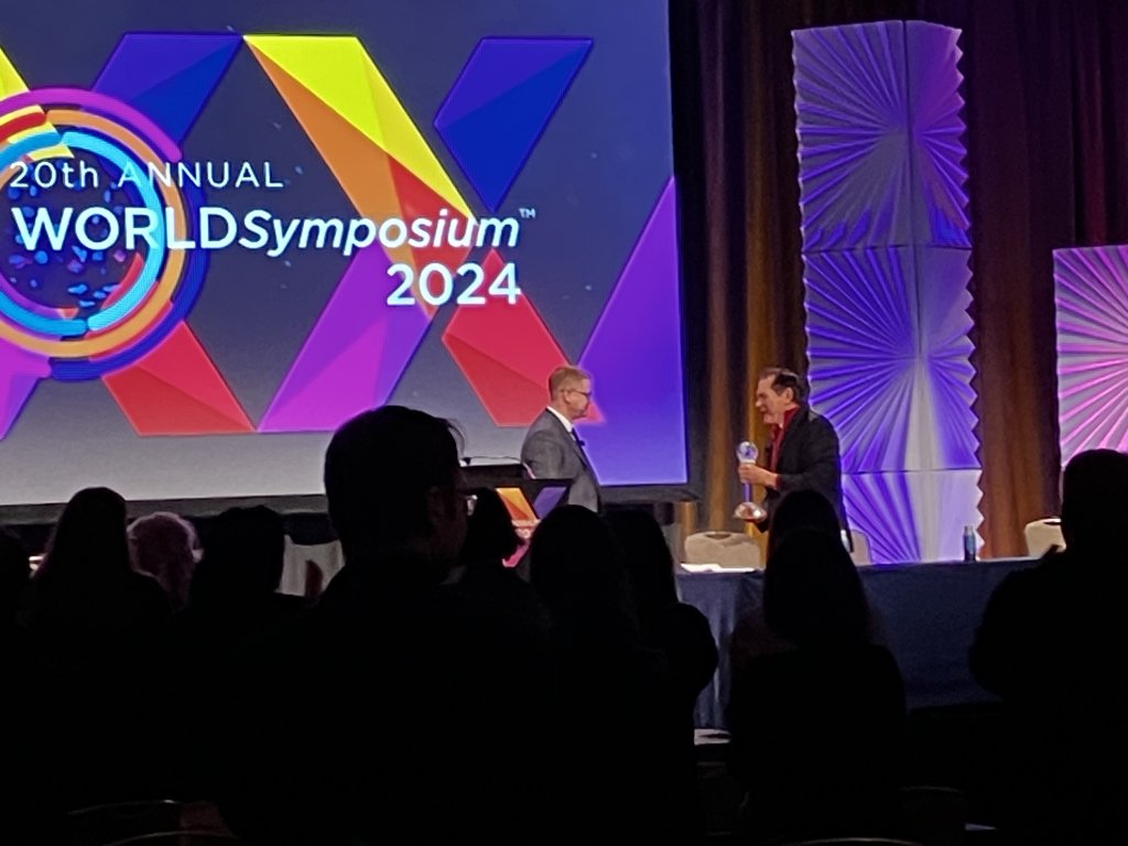 Alan Finglas, founder of MSD Action Foundation and SavingDylan.com, receives WORLDSymposium 2024 Patient Advocate Leader (PAL) Award.